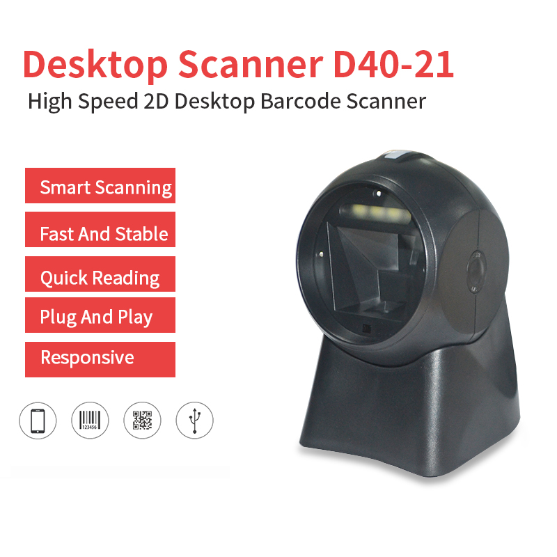 D40-21 High Speed 2D Laser Wired Desktop Barcode Scanner(图1)