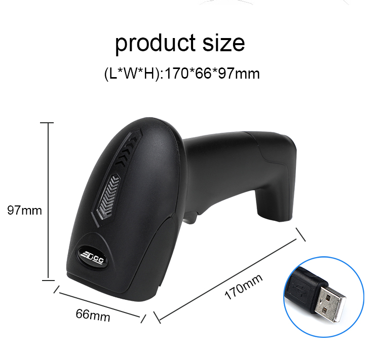 H13 Hot Sell Handheld 1d Laser Barcode Scanner For supermarket and Retail Shop(图9)
