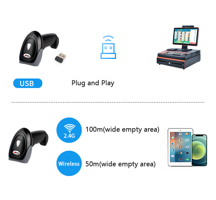 Wireless USB barcode scanner