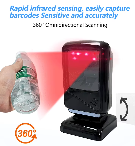 EDOO D46 |High-Performance Desktop Barcode Scanner for Retail 